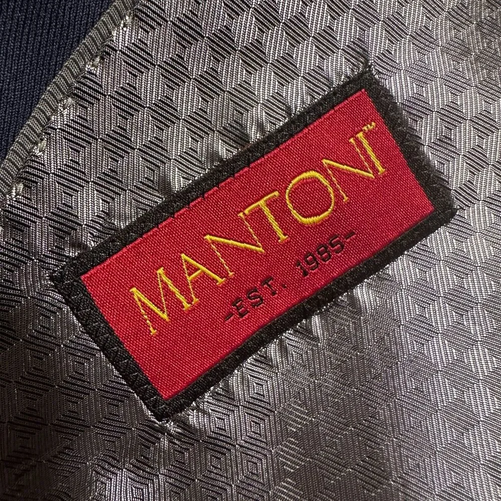 MANTONI Mens 52L Navy Blazer Sport Coat 2 Button Suit Jacket Regular fit